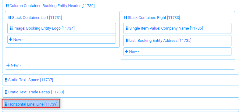 Implementation Document Builder Trade Recap Horizontal Line