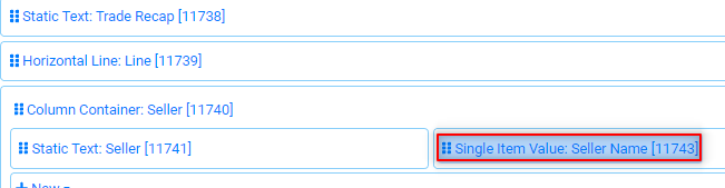 Implementation Document Builder Trade Recap Seller Single Item Value