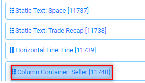 Implementation Document Builder Trade Recap Seller Section