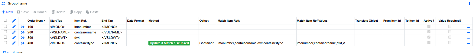 Implementation Interface Builder Incoming Interface Group Items