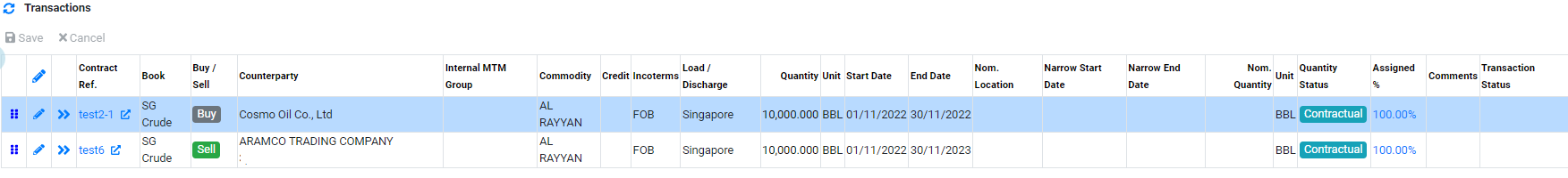 Operations Drag Transactions 3