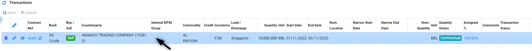 Operations Drag Transactions