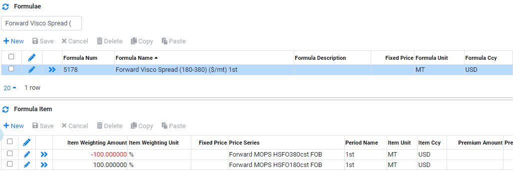 Price Data Formula Forward Visco Spread 1st period