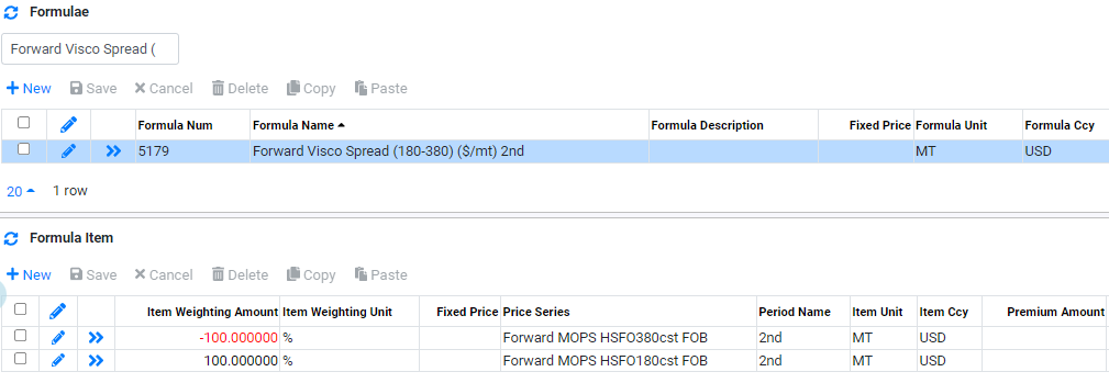Price Data Formula Forward Visco Spread 2nd period