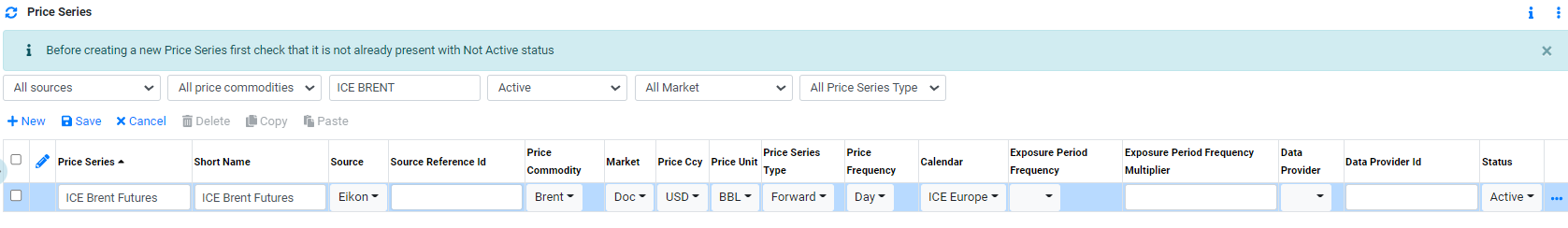 Price Data Futures Price Series