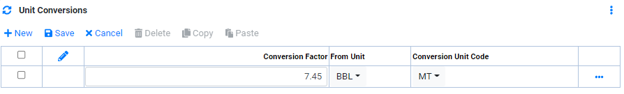 Reference Data Commodities Units Conversion