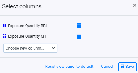 RM Dashboard Price Exposure select units