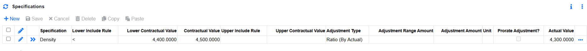 Trading Contract Specifications Ratio Density Example