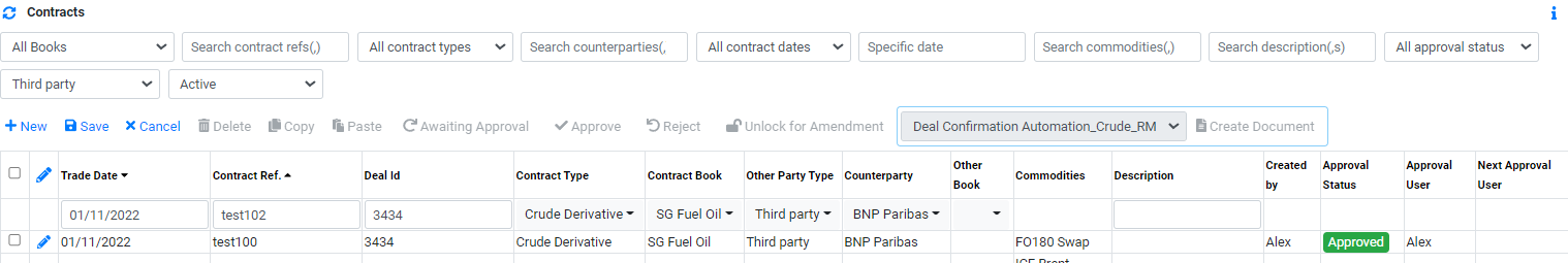 Trading Paper Swap Contract