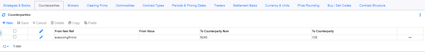 ICE Exchange Interface Interface Mappings Counterparties