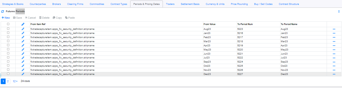 ICE Exchange Interface Interface Mappings Period and Pricing Dates