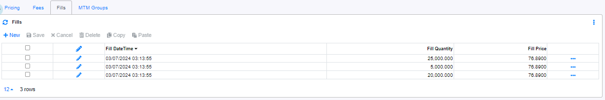 ICE Exchange Interface Paper Contracts Fills