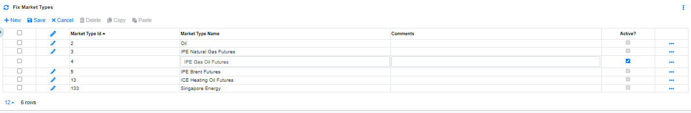 ICE Exchange Interface Market Types