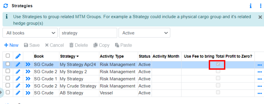 Adjust Strategy Profit to zero Example Strategy Check